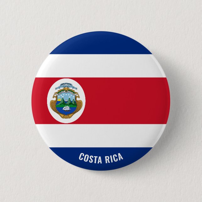 Badge Rond 5 Cm Costa Rica Drapeau charmant patriotique (Devant)