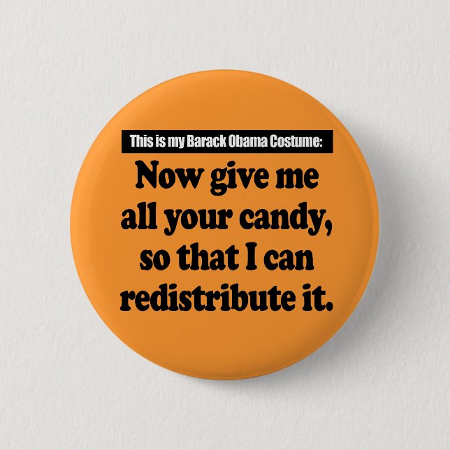 Badge Rond 5 Cm Costume Barack Obama (Devant)