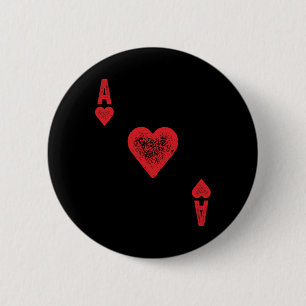 Badge Rond 5 Cm Costume Carte Ace Of Hearts
