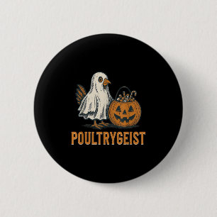 Badge Rond 5 Cm Costume Citrouille Poultrygeist Chicken Ghost Hall