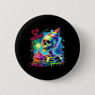 Badge Rond 5 Cm Costume de fête d'anniversaire de squelette d'Hall