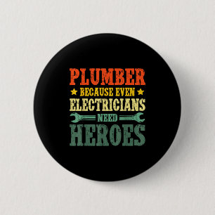 Badge Rond 5 Cm Costume de plombier cool pour hommes femmes outil