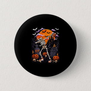 Badge Rond 5 Cm Costume de squelette faisant le dab pour Halloween