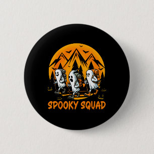 Badge Rond 5 Cm Costume d'équipe effrayant Halloween Boo Ghost Tre