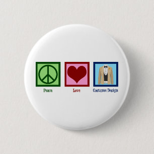 Badge Rond 5 Cm Costume Designer Peace Love Costumes