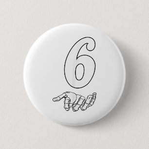 Badge Rond 5 Cm Costume d'Halloween Number 6 Matching 67 Meme pour