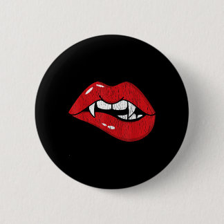 Badge Rond 5 Cm Costume d'Halloween Retro Vampire Rouge Lèvres Th