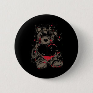 Badge Rond 5 Cm Costume d'ours à coeur cassé Cool Easy Halloween G