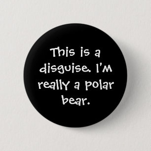 Badge Rond 5 Cm Costume d'ours blanc
