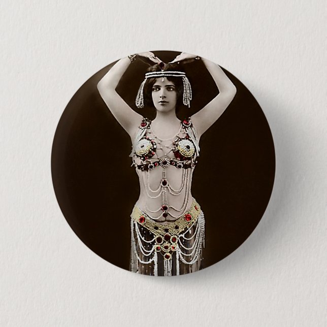 Badge Rond 5 Cm Costume égyptien bien juste (Devant)