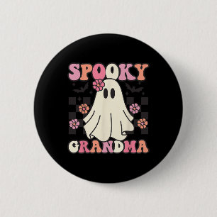 Badge Rond 5 Cm Costume Fantôme éffrayant de grand-mère Halloween