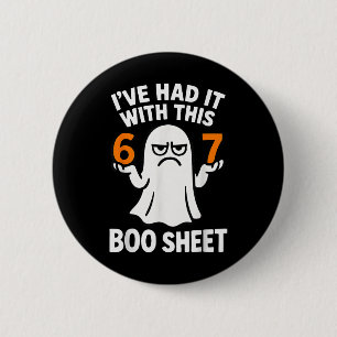 Badge Rond 5 Cm Costume Halloween 67 Meme 6 7 Drôle Feuille Boo Si