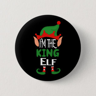Badge Rond 5 Cm Costume King Elf Funny Matching Family Group Chris