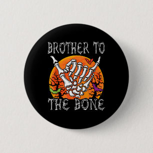 Badge Rond 5 Cm Costume Lune D'Halloween Frone Skeleton Ha