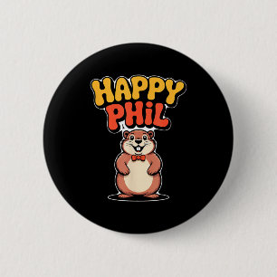 Badge Rond 5 Cm Costume mignon de Punxy Phils pour la journée de l