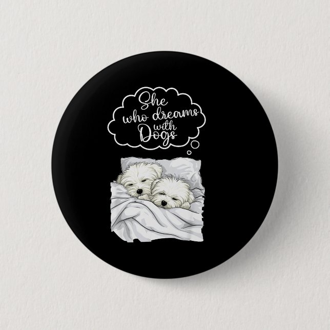 Badge Rond 5 Cm Coton De Tulear Dog Nightgown Pajama  (Devant)