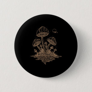 Badge Rond 5 Cm Cottagecore Champignons Fungi Goblincore Esthétiqu