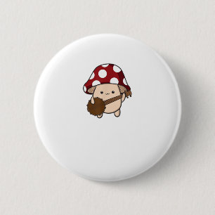 Badge Rond 5 Cm Cottagecore Esthétique Joli Champignon Jouant du B