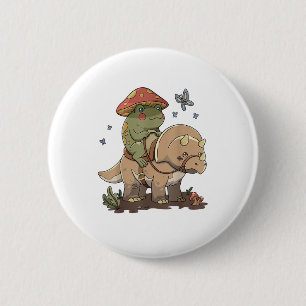 Badge Rond 5 Cm Cottagecore Grenouille Esthétique Champignon Mign