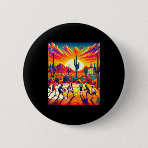 Badge Rond 5 Cm Coucher de soleil désert de Phoenix basket-ball_ c
