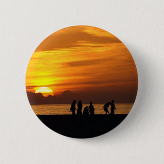 Badge Rond 5 Cm Coucher De Soleil Sur La Plage