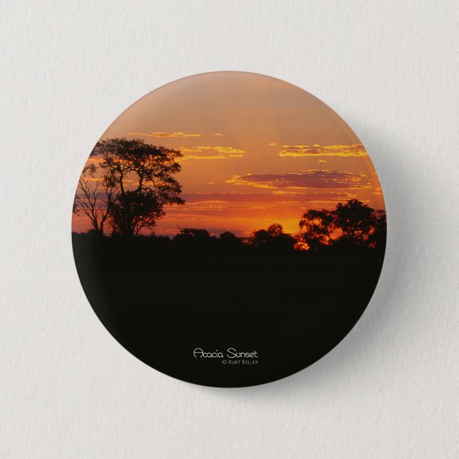 Badge Rond 5 Cm Coucher de soleil sur l'acacia (Devant)