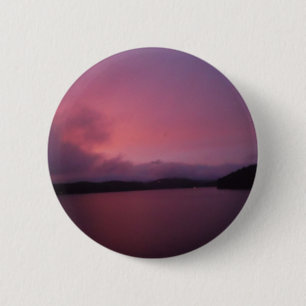 Badge Rond 5 Cm Coucher de soleil violet sur le lac Arrowhead