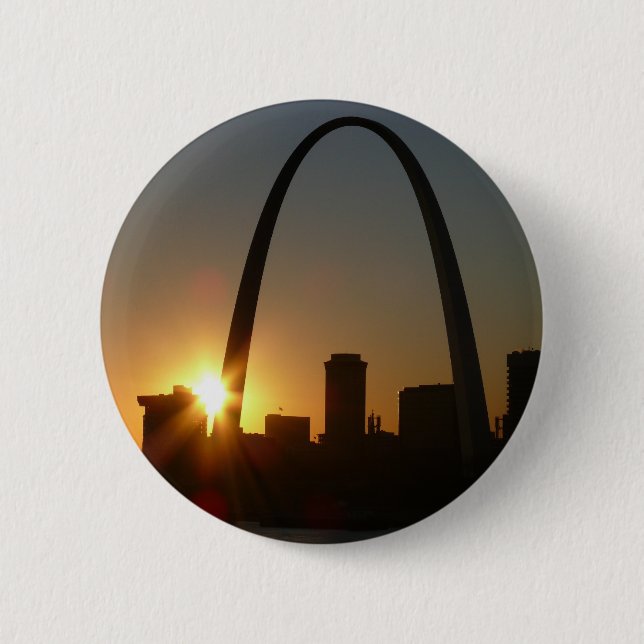 Badge Rond 5 Cm Coucher du soleil de voûte de St Louis (Devant)