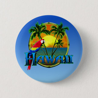 Badge Rond 5 Cm Coucher du soleil d'Hawaï
