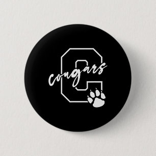 Badge Rond 5 Cm Cougars Bysketbyll Joueur Enfants