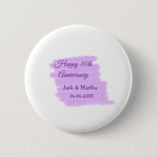 Badge Rond 5 Cm Couleur d'eau violet éclaboussure moderne 10e anni