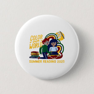 Badge Rond 5 Cm Couleur Notre Programme Mondial de Lecture Été 202