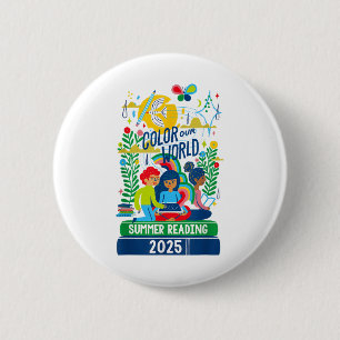 Badge Rond 5 Cm Couleur Notre Programme Mondial de Lecture Été 202