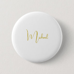 Badge Rond 5 Cm Couleur Or Élégant Design tendance Script unique
