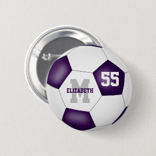 Badge Rond 5 Cm couleur violet blanc de l'équipe de football perso