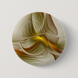 Badge Rond 5 Cm Couleurs de métaux précieux, art fractal abstrait