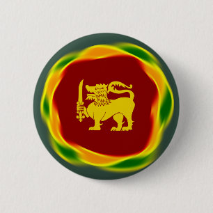 Badge Rond 5 Cm Couleurs du drapeau du Sri Lanka et Lion jaune Sin