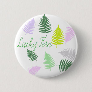 Badge Rond 5 Cm Couleurs Pastel Fougère Chanceuse