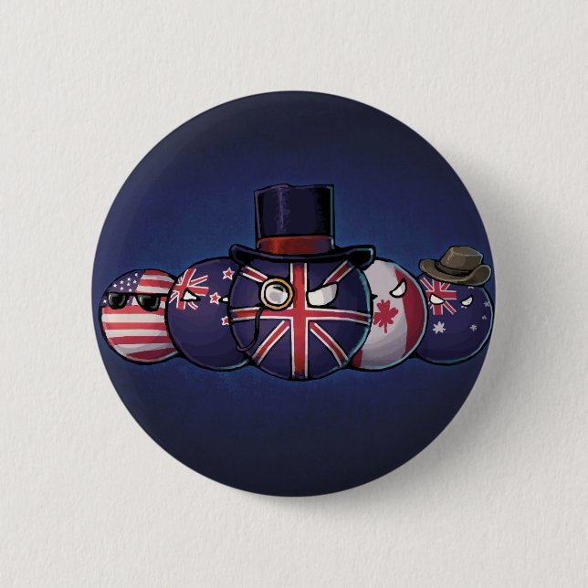 Badge Rond 5 Cm Countryballs anglo-saxon (Devant)
