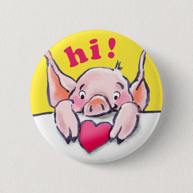 Badge Rond 5 Cm Coup d'oeil de porcelet (Devant)