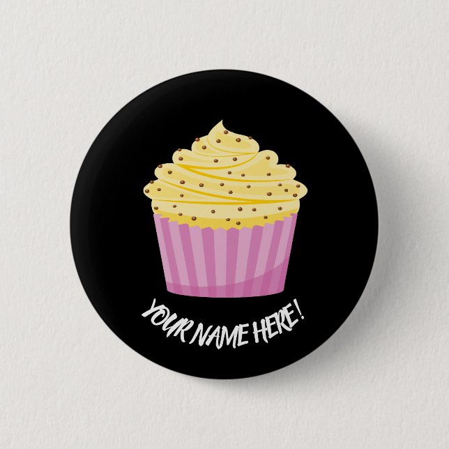 Badge Rond 5 Cm Coupe Cake and Hearts (Devant)