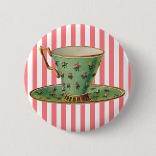 Badge Rond 5 Cm Coupe Vintage de thé victorienne