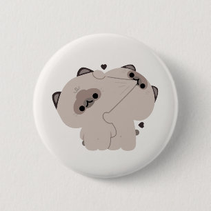 Badge Rond 5 Cm Couple de chat balinais