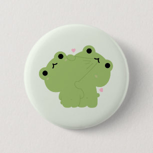 Badge Rond 5 Cm Couple de grenouille