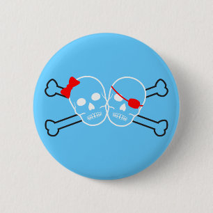 Badge Rond 5 Cm couple de pirates