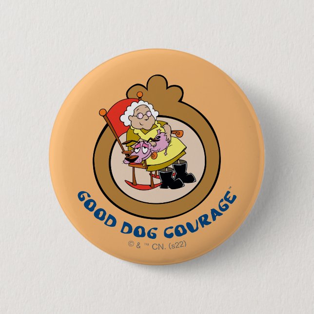Badge Rond 5 Cm Courage du chien lâché | Good Dog Courage (Devant)