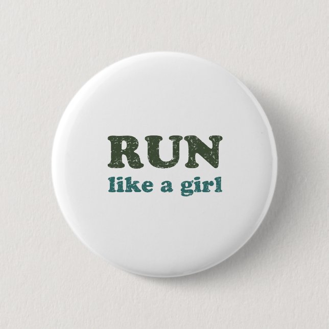 Badge Rond 5 Cm Courez comme une fille (Devant)