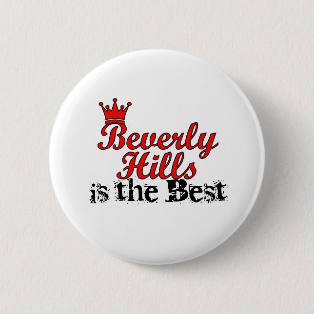 Badge Rond 5 Cm Couronne Beverly Hills (Devant)