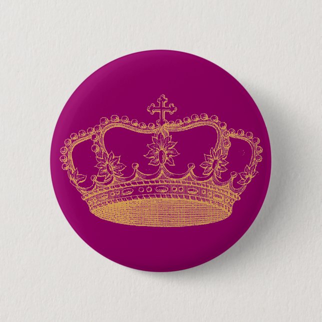 Badge Rond 5 Cm Couronne d'or (Devant)