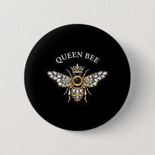 Badge Rond 5 Cm Couronne florale de reine abeille Illustration de